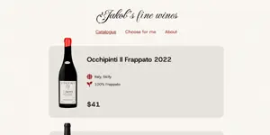 A web-based wine store